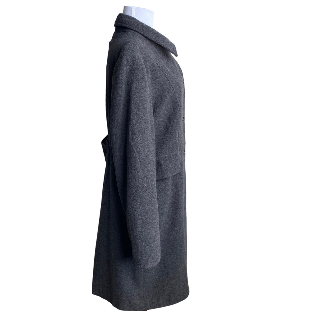 ZARA Wool Cashmere Winter Overcoat Pea Coat Size 10 Gray Preppy Academia Classic - Picture 4 of 12